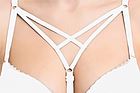 Decorative neckline bra straps, cage bra style
